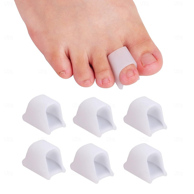 Silicone Toe Spacers with Loop Design, Reusable 6 Pack for Daily Comfort
