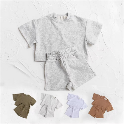 T Shirt and Shorts Set for Summer Play and Everyday Wear for Kids, 2 Piece