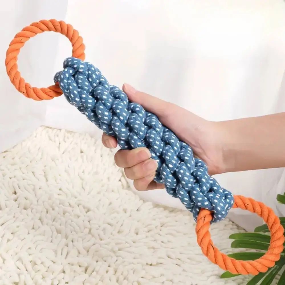 Braided Rope Chew Toy for Dogs with Tug and Fetch Play Design