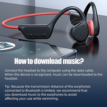Bone Conduction Bluetooth Headphones with 32GB Memory and IPX8 Waterproof Rating for Swimming