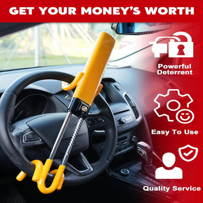 Heavy Duty Anti-Theft Steering Wheel Lock Bar for Car and Truck Security