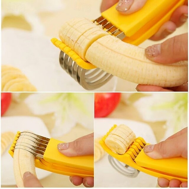 Stainless Steel Manual Fruit and Vegetable Slicer for Banana, Sausage and Salad Preparation