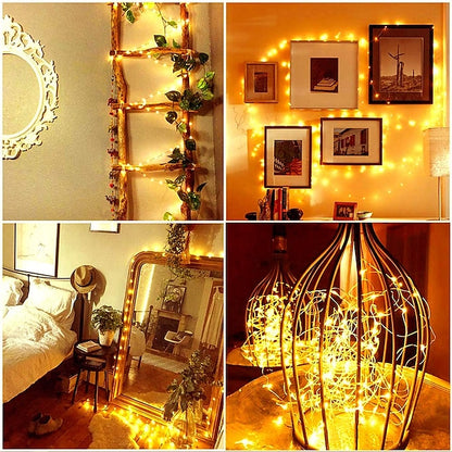 Firefly String Lights, 7Ft 20 LED Battery Operated with Flexible Silver Wire for Mason Jars and Wedding Decor