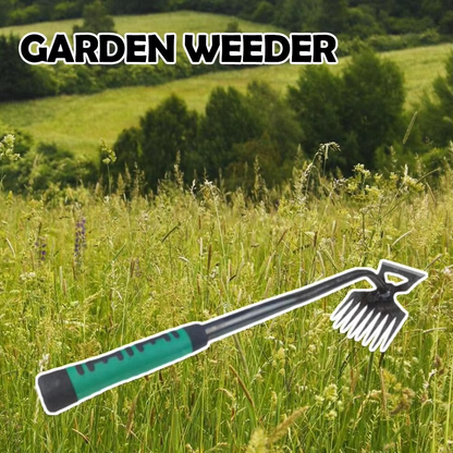 8 Tooth Manganese Steel Garden Hoe with Rubber Grip Handle for Weeding, Digging and Soil Lossening