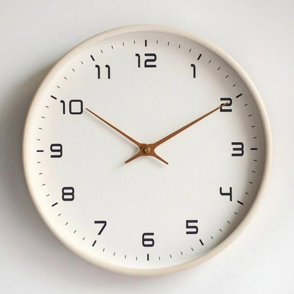 Scandinavian Round Wall Clock with Natural Wood Finish