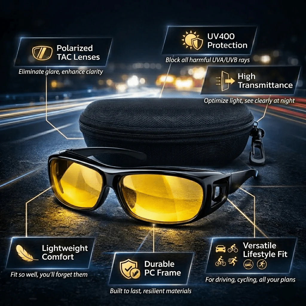 Polarized Driving Glasses with Anti-Glare Lens for Clear Night Vision