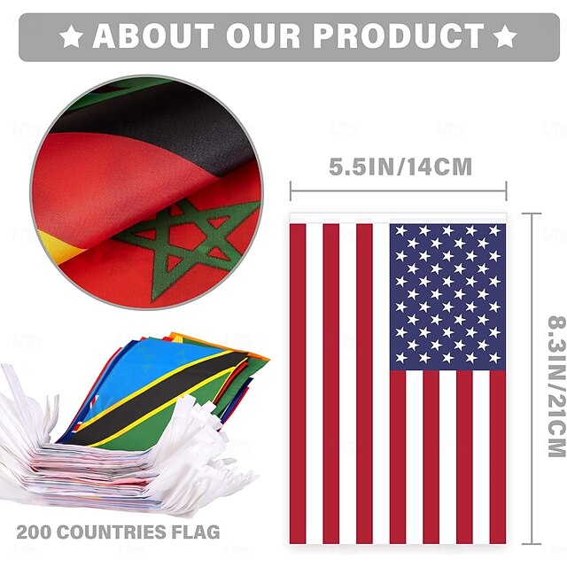 200 Nations International String Flag Banner for Global Sports Events and Classroom Decoration