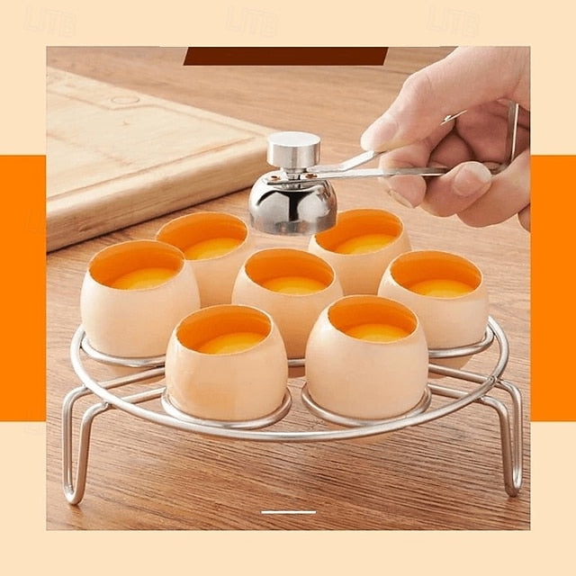 Stainless Steel Egg Shell Cutter Tool for Soft Boiled and Century Eggs in Home Kitchen