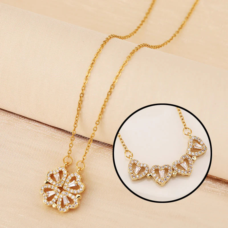 Four Leaf Clover Pendant Necklace with Delicate Chain for Women