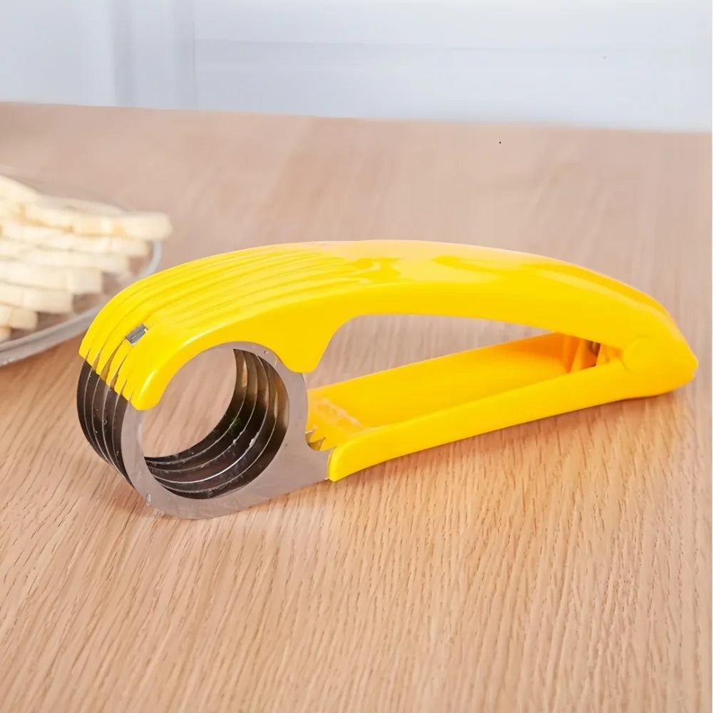 Stainless Steel Curved Banana and Fruit Slicer for Kitchen Chopping and Meal Prep