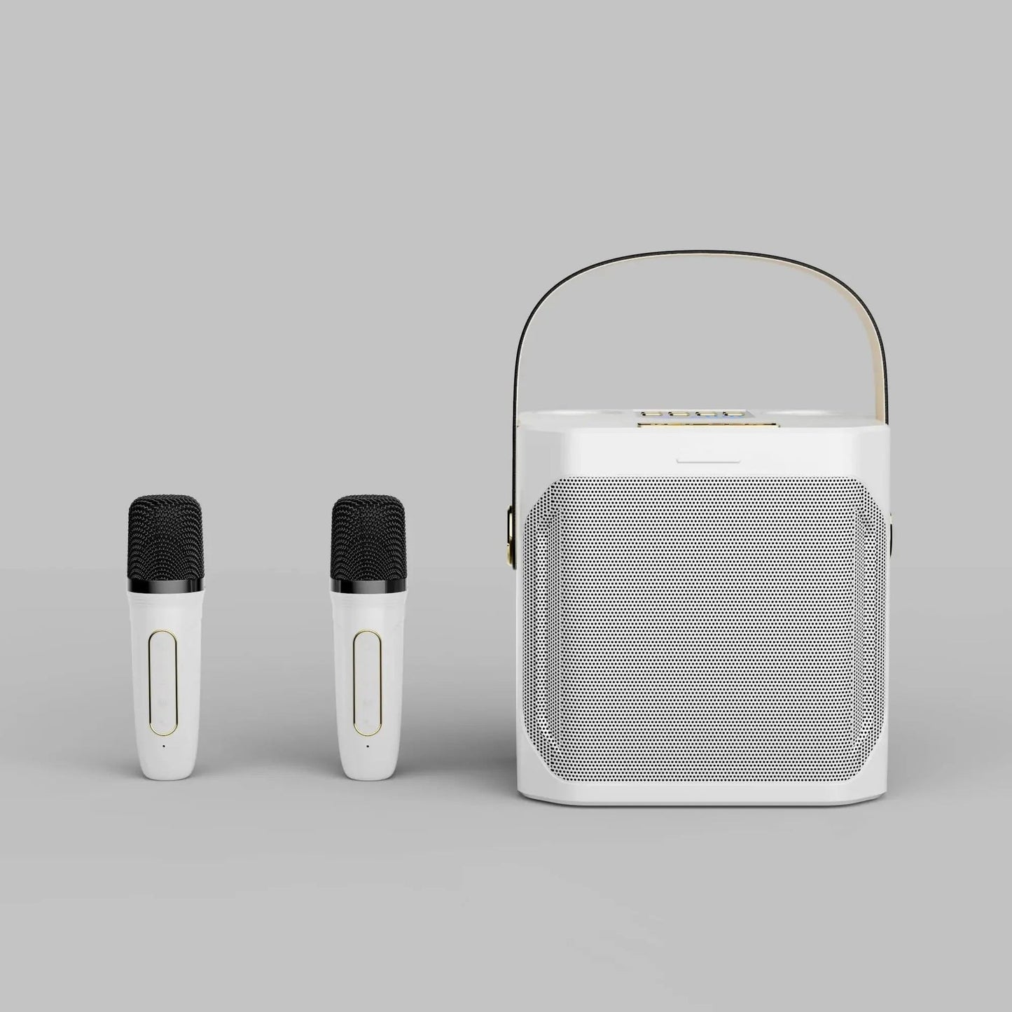 Portable Bluetooth Karaoke Speaker with 360 Sound and Dual Mic Inputs