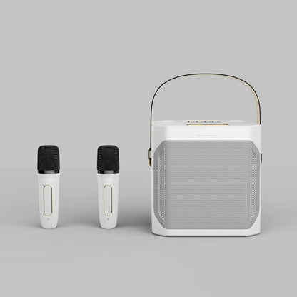 Portable Bluetooth Karaoke Speaker with 360 Sound and Dual Mic Inputs