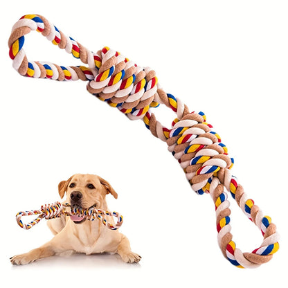Braided Rope Chew Toy for Dogs with Tug and Fetch Play Design