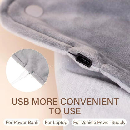USB Microplush Heating Pad for Back and Neck with Machine Washable Cover for Daily Back and Neck Use