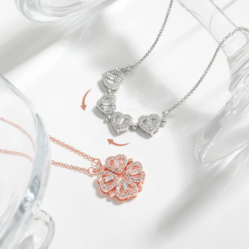 Four Leaf Clover Pendant Necklace with Delicate Chain for Women