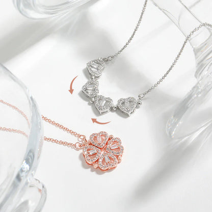 Four Leaf Clover Pendant Necklace with Delicate Chain for Women