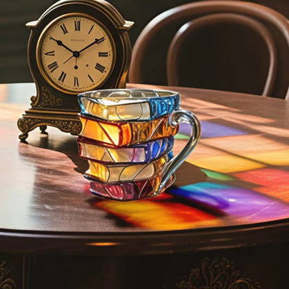 Book Spine Shaped Glass Mug for Literary Enthusiasts and Readers