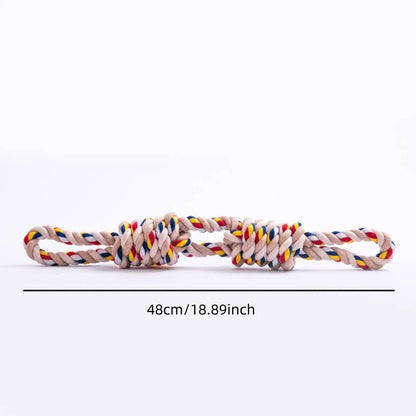 Braided Rope Chew Toy for Dogs with Tug and Fetch Play Design