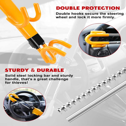Heavy Duty Anti-Theft Steering Wheel Lock Bar for Car and Truck Security