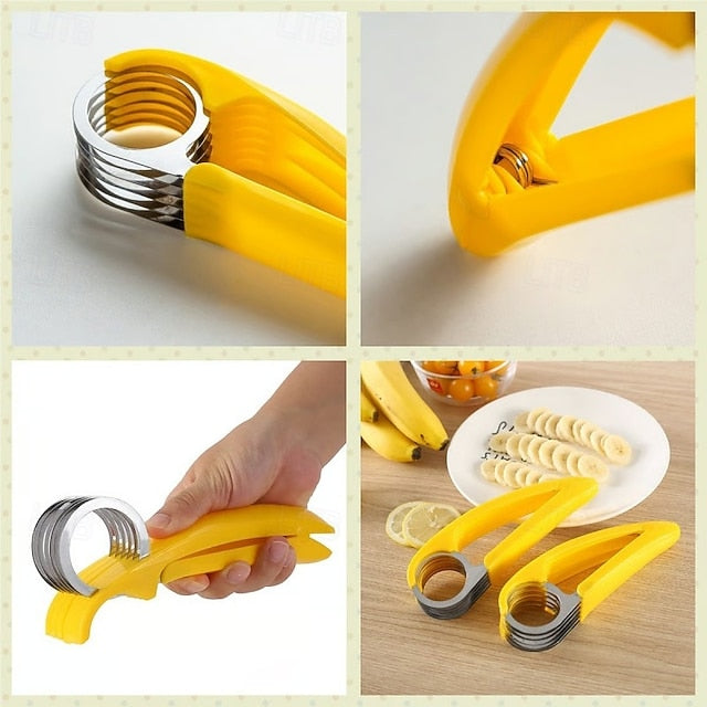 Stainless Steel Manual Fruit and Vegetable Slicer for Banana, Sausage and Salad Preparation