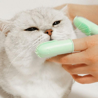 Silicone Finger Toothbrush Set for Dogs and Cats, 2-Pack Reusable