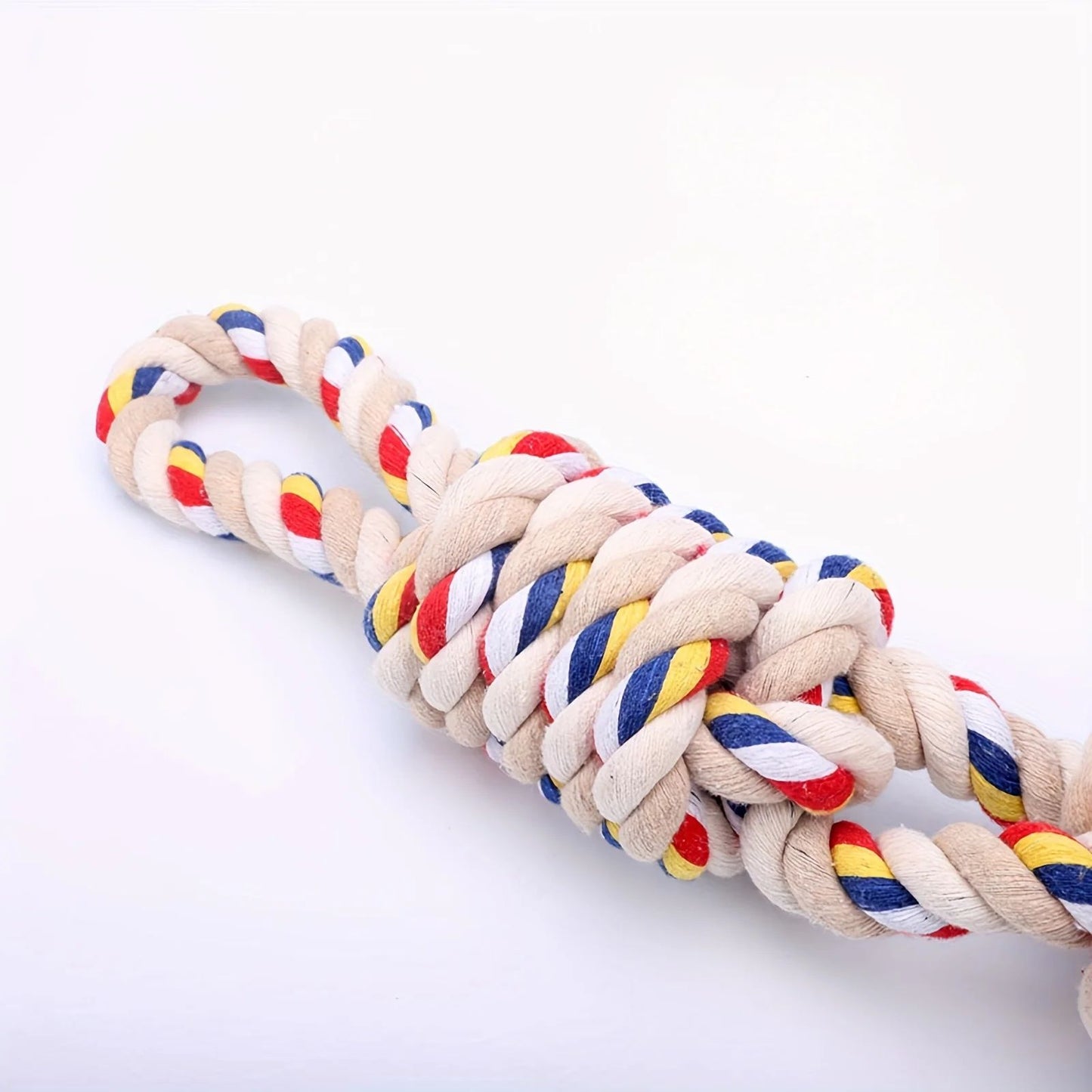 Braided Rope Chew Toy for Dogs with Tug and Fetch Play Design