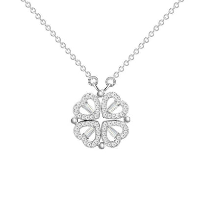 Four Leaf Clover Pendant Necklace with Delicate Chain for Women