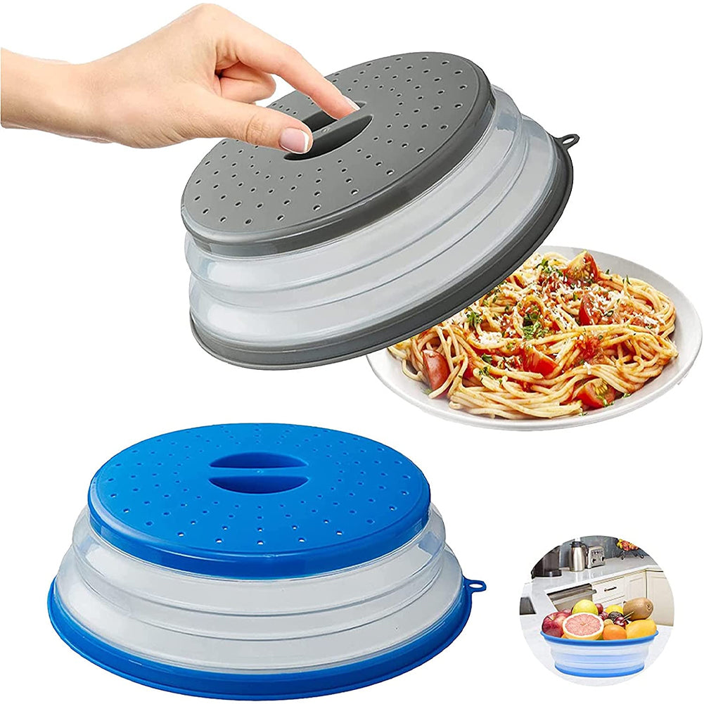 Reusable Silicone Microwave Lid with Foldable Design for Cooking and Food Storage