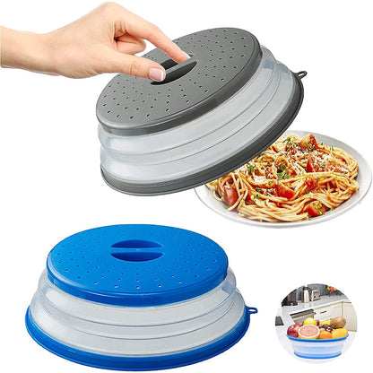 Reusable Silicone Microwave Lid with Foldable Design for Cooking and Food Storage