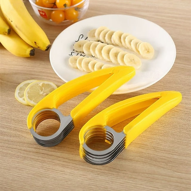 Stainless Steel Manual Fruit and Vegetable Slicer for Banana, Sausage and Salad Preparation