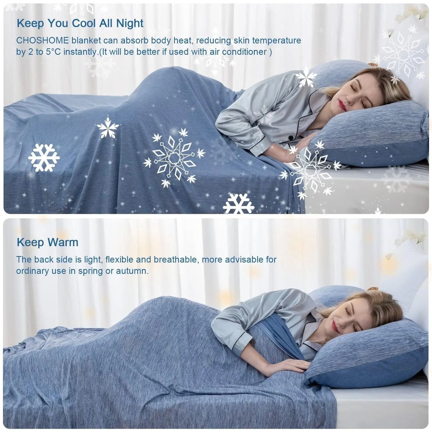 Breathable Lightweight Summer Blanket for Warm Weather and Layering