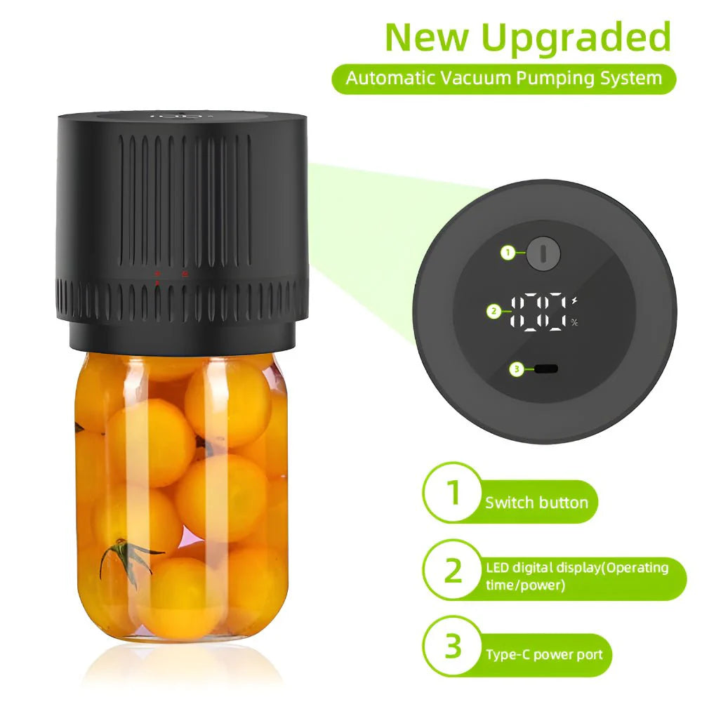 Electric Vacuum Sealer Kit for Wide and Regular Mouth Mason Jars
