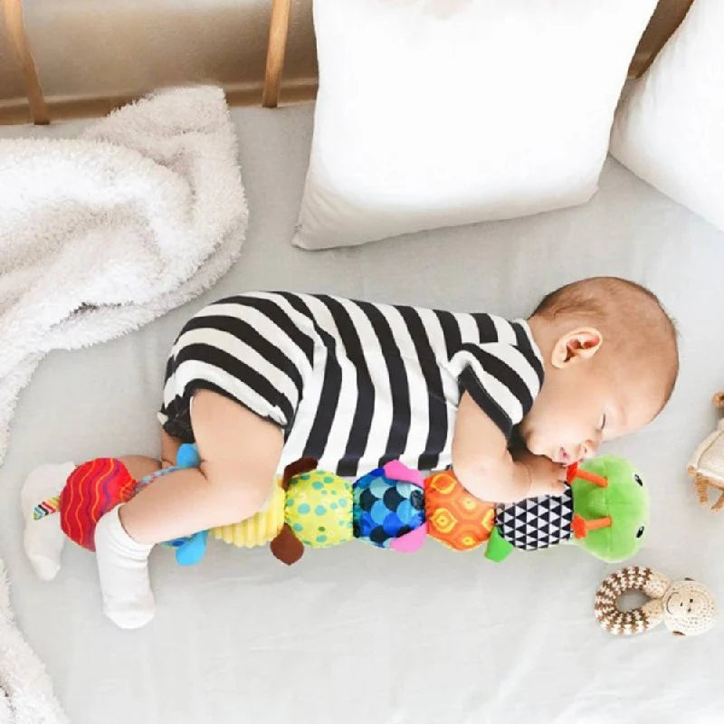 Soft Plush Caterpillar Infant Activity Toy with Sensory Features