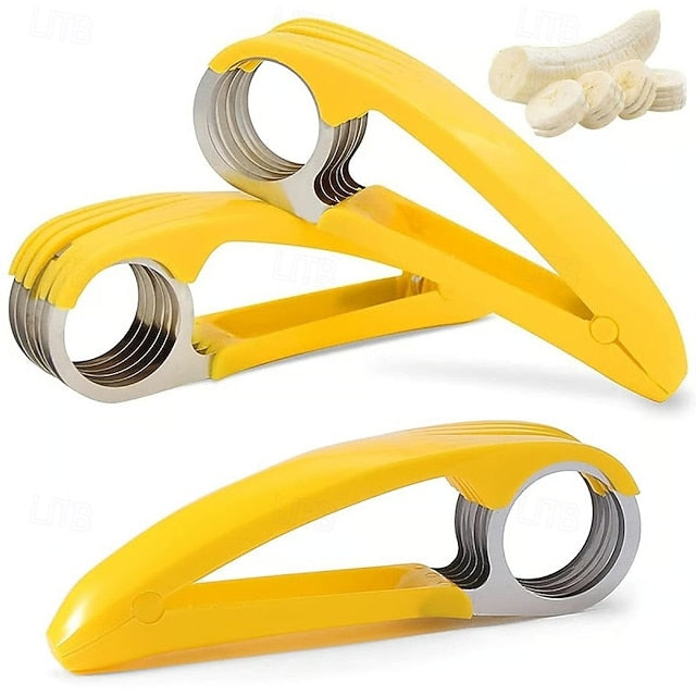 Stainless Steel Manual Fruit and Vegetable Slicer for Banana, Sausage and Salad Preparation