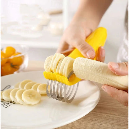 Stainless Steel Manual Fruit and Vegetable Slicer for Banana, Sausage and Salad Preparation