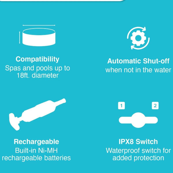 Cordless Handheld Pool Vacuum with Brush Attachments for Above Ground Pool Cleaning