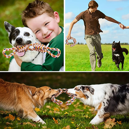 Braided Rope Chew Toy for Dogs with Tug and Fetch Play Design