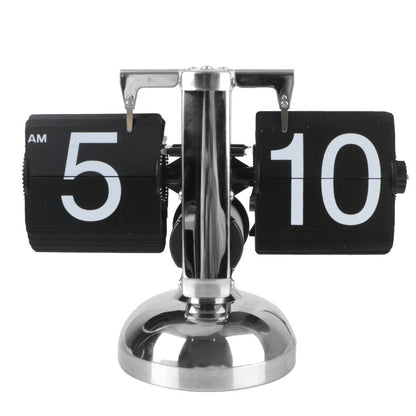 Flip Card Desk Clock with Silent Quartz Movement and Large Numbers