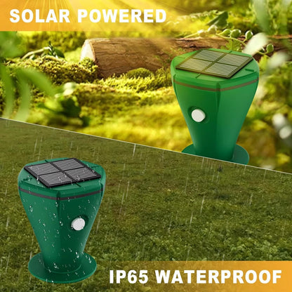 Solar Ultrasonic Snake Repeller with Ground Stake and Battery Backup