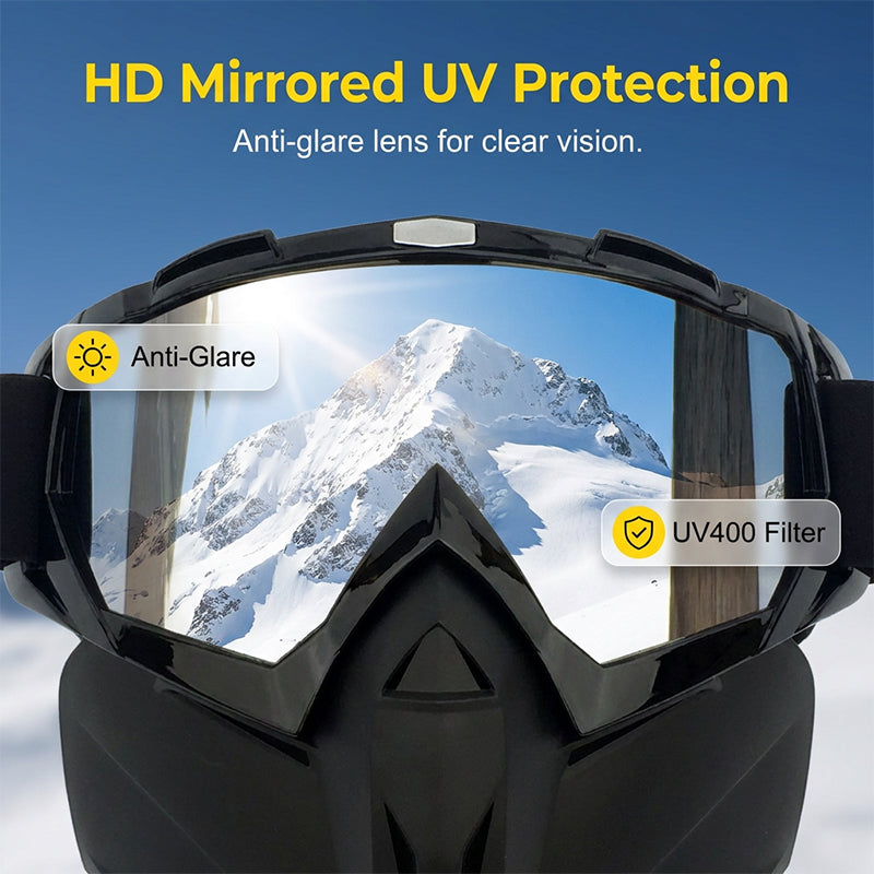 Full Face Protective Mask with Detachable Goggles and Anti-Fog Vents All Vera Mart