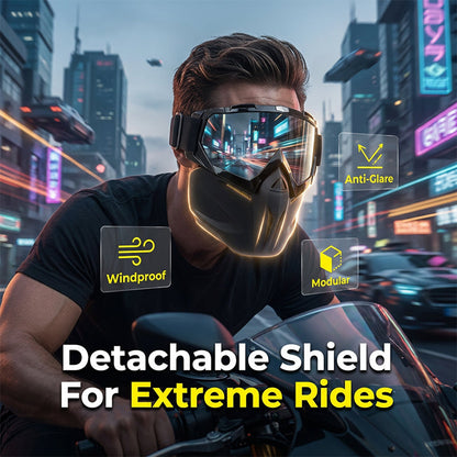 Full Face Protective Mask with Detachable Goggles and Anti-Fog Vents All Vera Mart