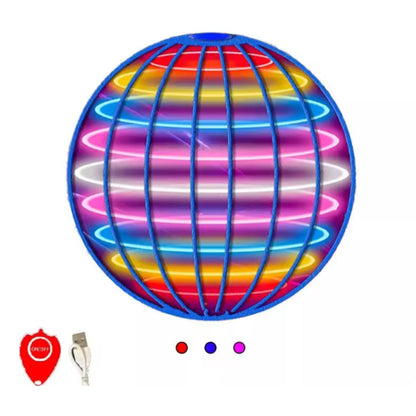 Hand-Controlled Flying Spinner with LED Light Display and Boomerang Return Flight