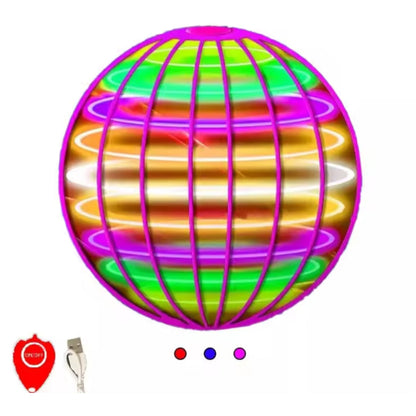 Hand-Controlled Flying Spinner with LED Light Display and Boomerang Return Flight