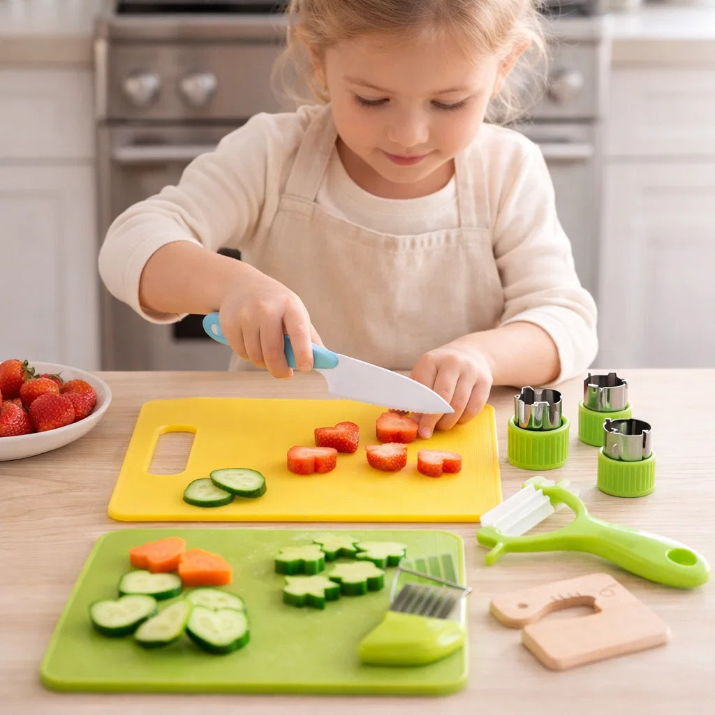 Child Sized Cooking Tool Set with Rounded Edges