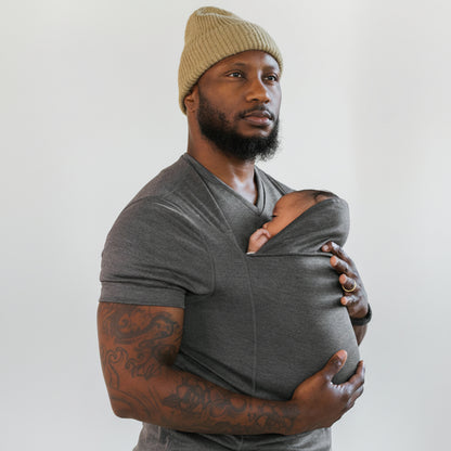 Babywearing T-Shirt with Built-in Baby Pouch and Stretchy Cotton, Machine Washable