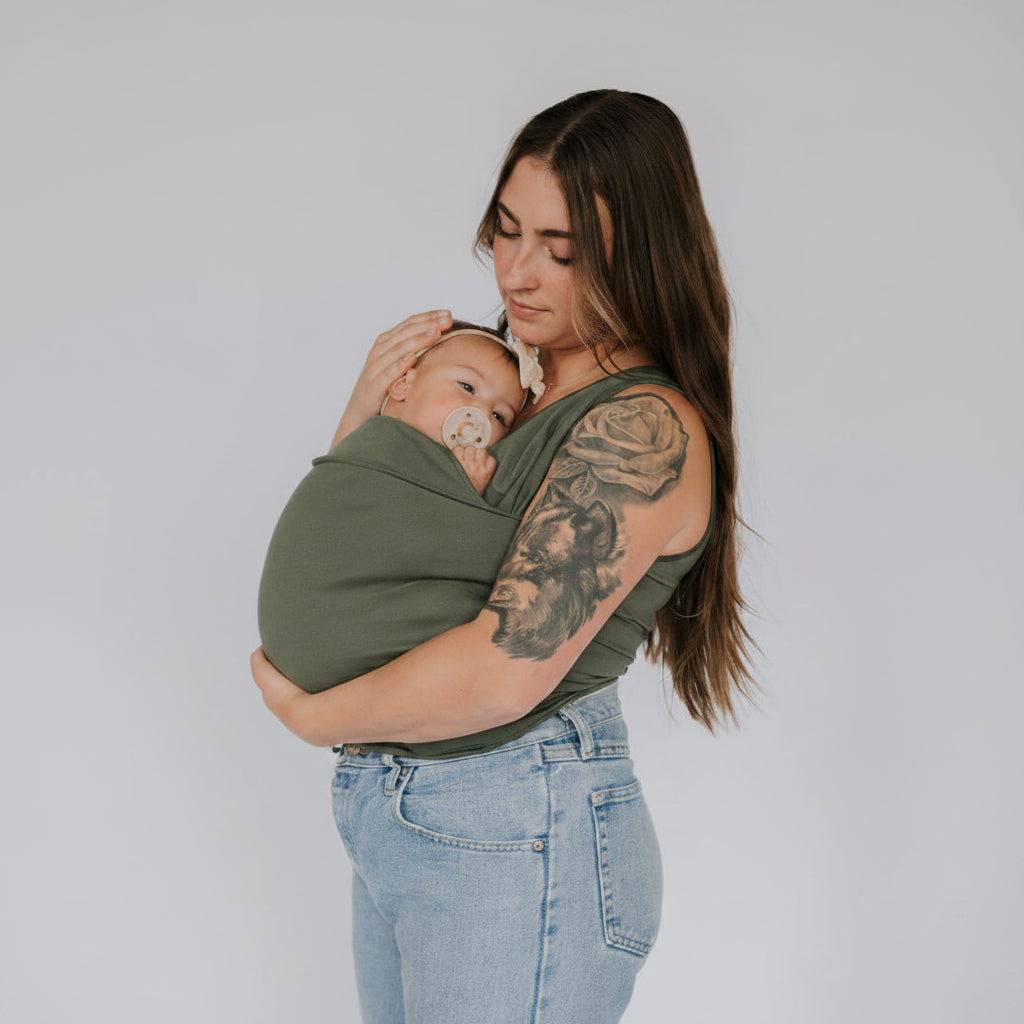 Babywearing T-Shirt with Built-in Baby Pouch and Stretchy Cotton, Machine Washable