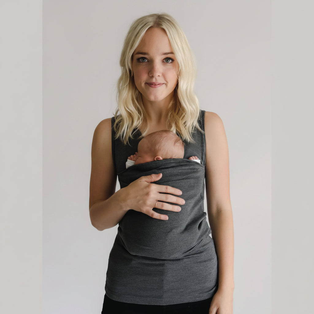 Babywearing T-Shirt with Built-in Baby Pouch and Stretchy Cotton, Machine Washable