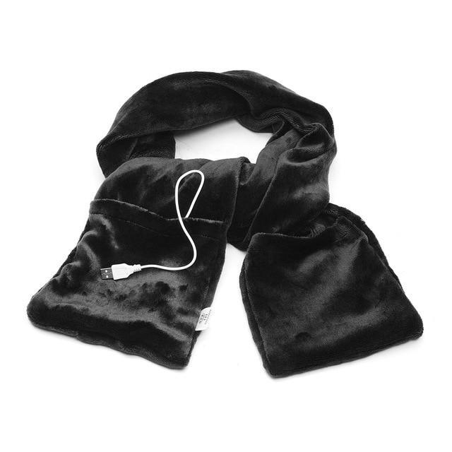 Electric Heated Scarf with Composite Heating Wire and Knit Wool for Winter