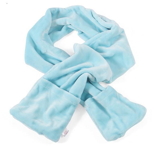 Electric Heated Scarf with Composite Heating Wire and Knit Wool for Winter