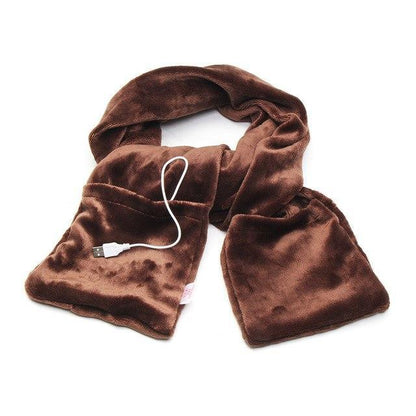 Electric Heated Scarf with Composite Heating Wire and Knit Wool for Winter